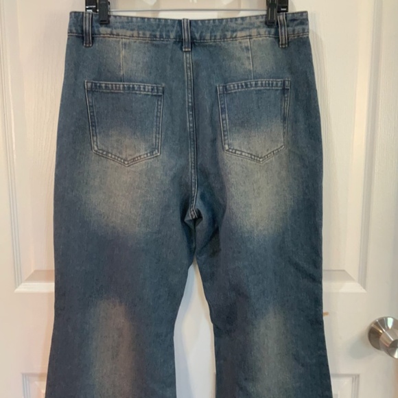 CIDER VINTAGE RAW EDGE WASH HIPPIE FLARED JEANS SIZE XL - Picture 3 of 11